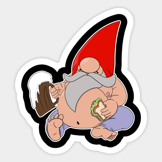 Chillin’ Gnome Sticker by RA Art